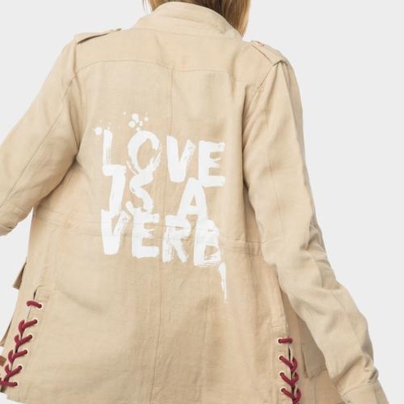 NWT PEACE ♥ WORLD "LOVE IS A VERB" JUSTINE JACKET - Picture 2 of 8